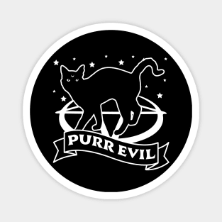 Purr Evil Cat - Funny Goth Halloween Black Cat Lover Magnet